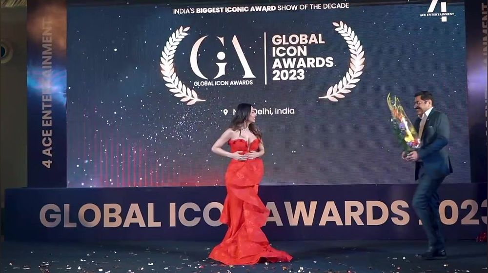 The Global Icon Awards 2023 stage in New Delhi