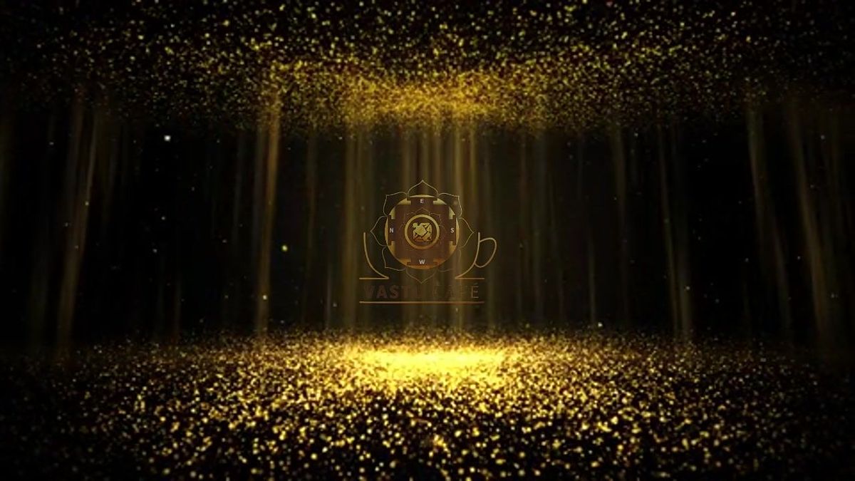Golden light around the Vastu Caf&eacute; emblem
