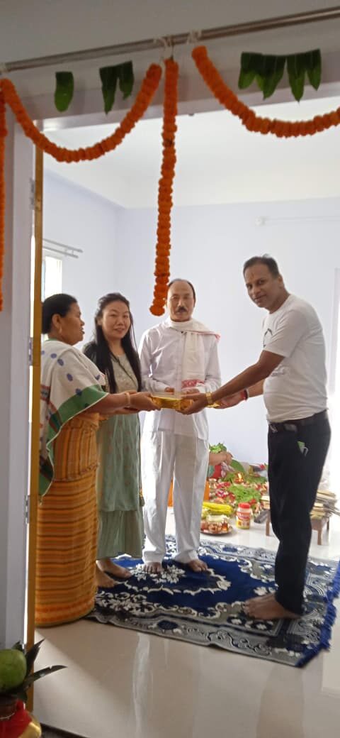 Griha pravesh puja with a client family at their new home