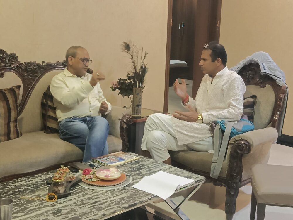 With a client during a home consultation