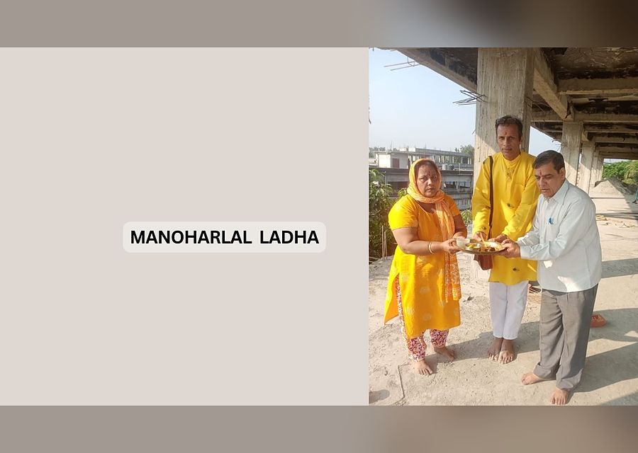 With Manoharlal Ladha at a site ceremony