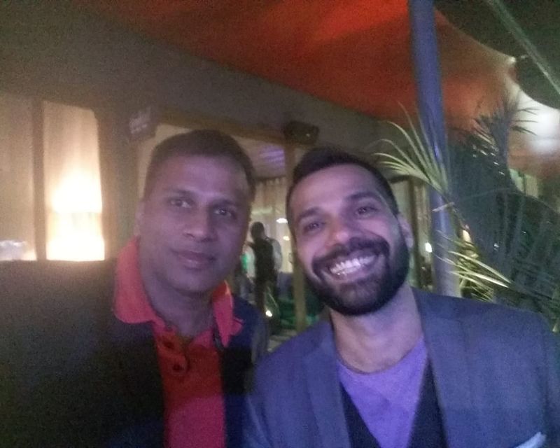 With a client after an evening consultation
