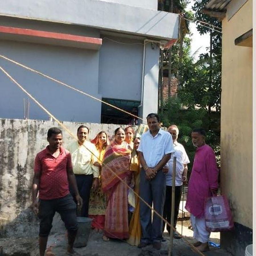 Bhoomi pujan and site marking ceremony with the client family