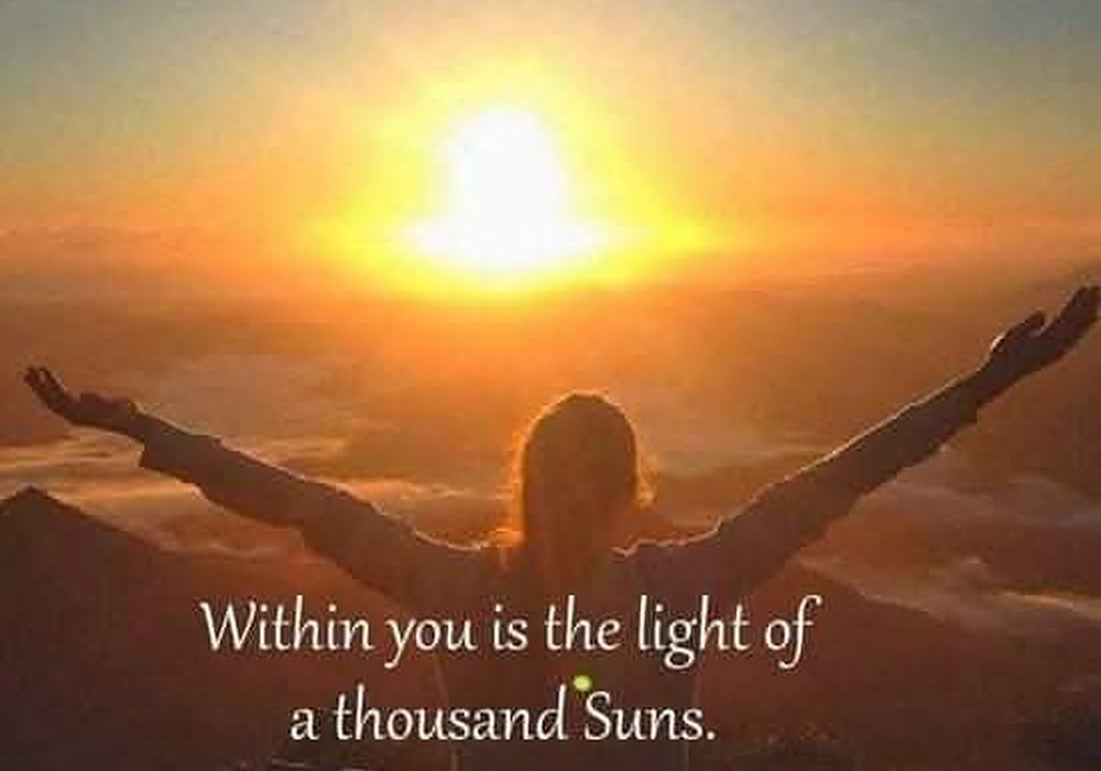 Sunrise over the hills &mdash; within you is the light of a thousand suns