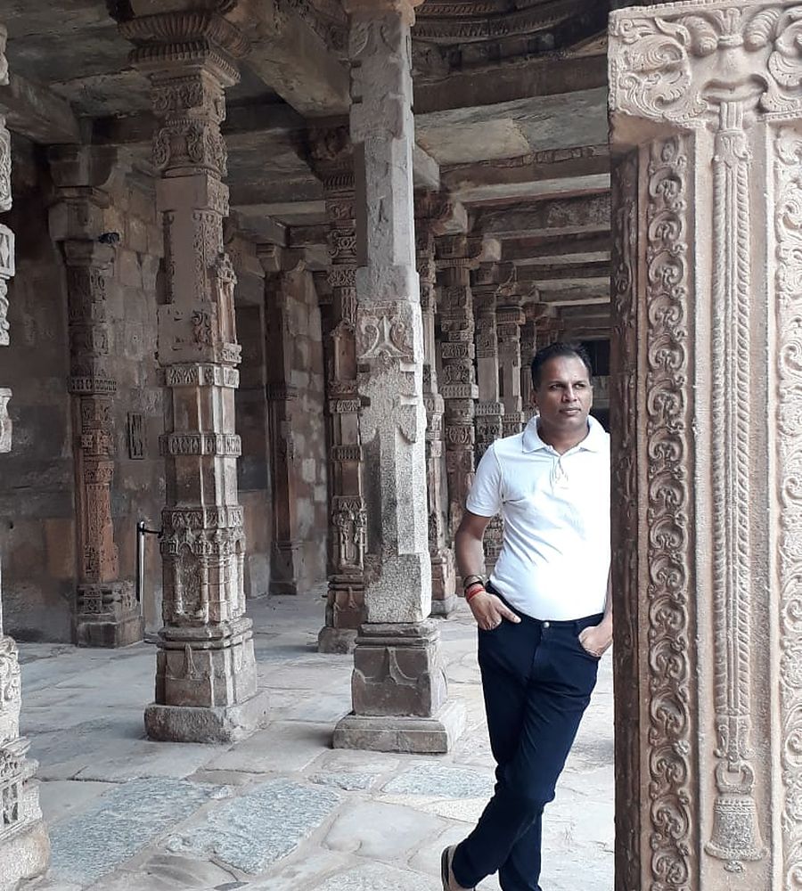 Carved stone pillars of a traditional Indian temple &mdash; vastu rooted in Indian origins